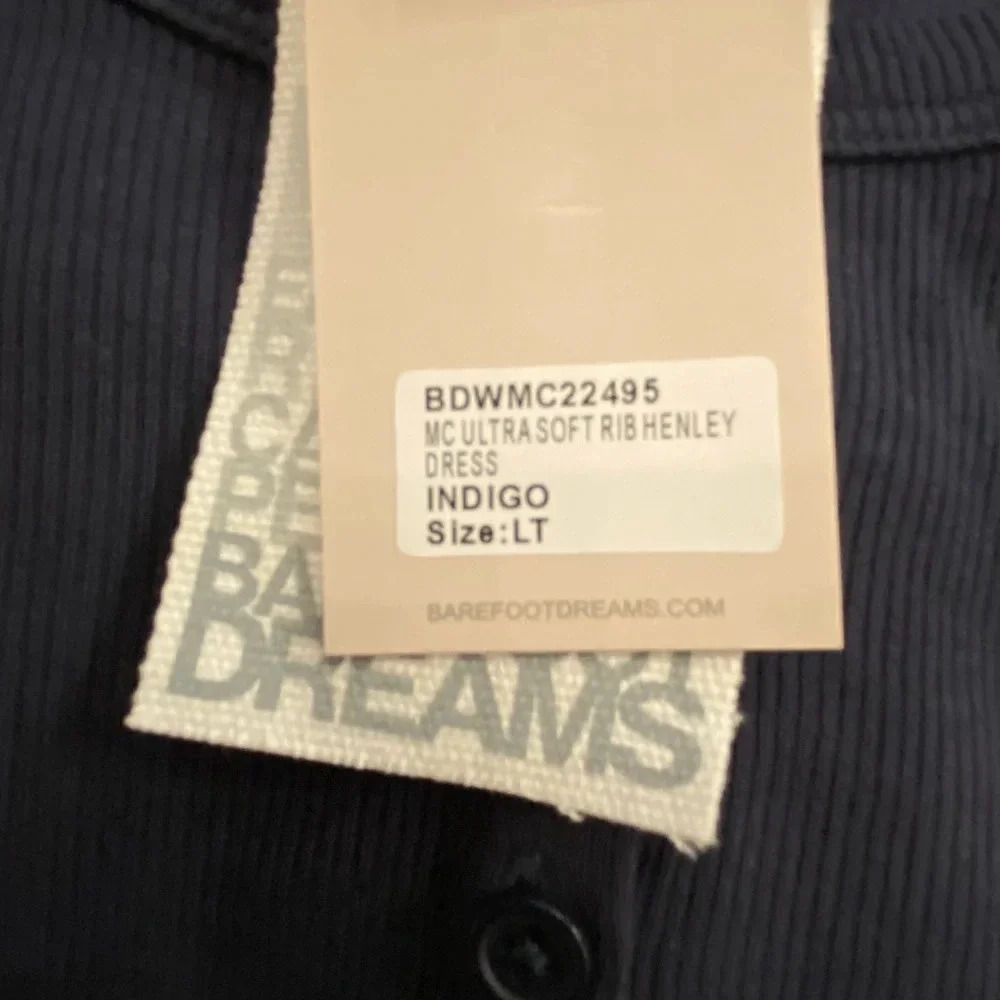 Barefoot Dreams Women’s Henely Rib Long Indigo Soft Bamboo Rayon M-L long NEW - Picture 6 of 16